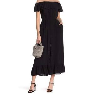 Matty M Off The Shoulder Ruffle Jumpsuit